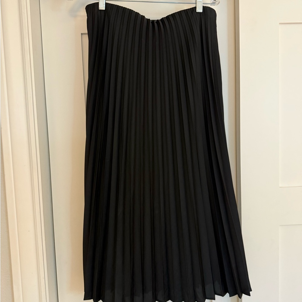 J. Crew Black A-Line Pleated Skirt